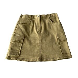 4/$20 Oak + Fort Classic Fit Tan Mini Cargo Skirt Stretch Mid-Rise Waist Size M